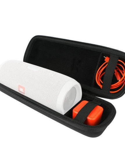 Portable Zipper Case For Jbl Charge 3 Speaker - Black Leather-1915196497486548993