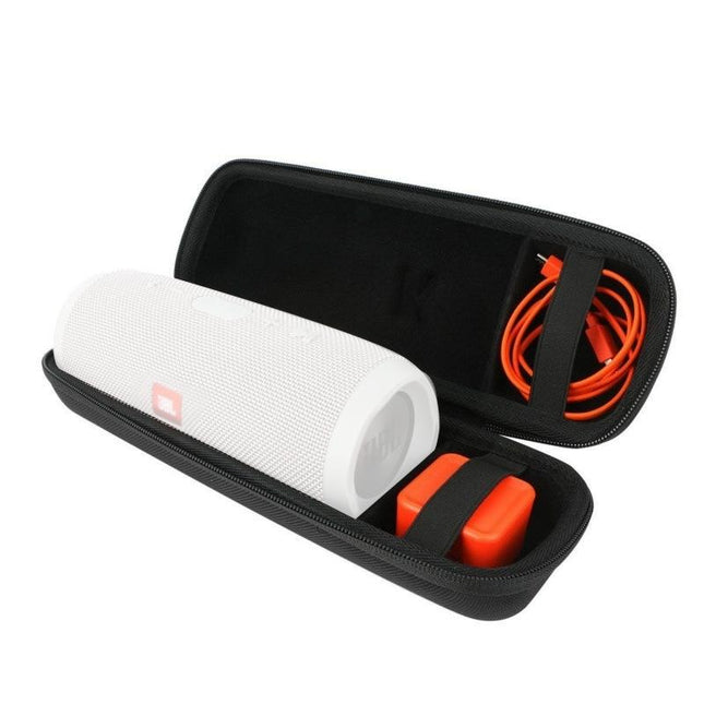 Portable Zipper Case For Jbl Charge 3 Speaker - Black Leather-1915196497486548993