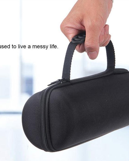 Portable Zipper Case For Jbl Charge 3 Speaker - Black Leather-1915196497486548998