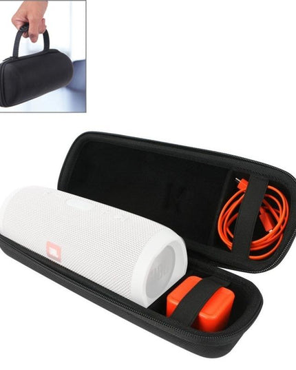 Portable Zipper Case For Jbl Charge 3 Speaker - Black Leather-1915196497486548999