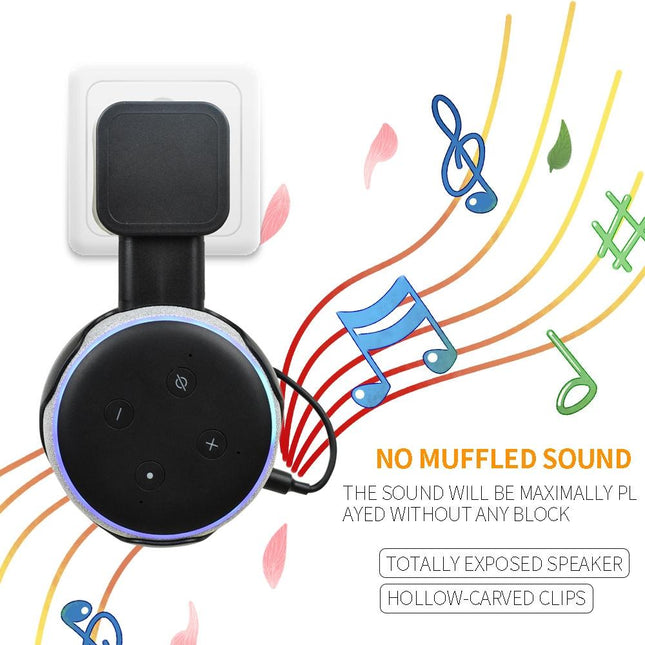 Smart Bluetooth Speaker Holder For Amazon Echo Dot 3 - Portable Wall Plug Accessory Black-1915196774012817413