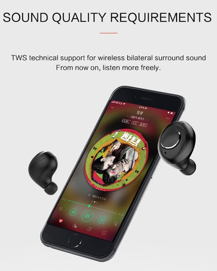 Portable Bluetooth V5.0 Earphones With Charging Box - X8 Tws For Outdoor Sports Black-1915196768874795015