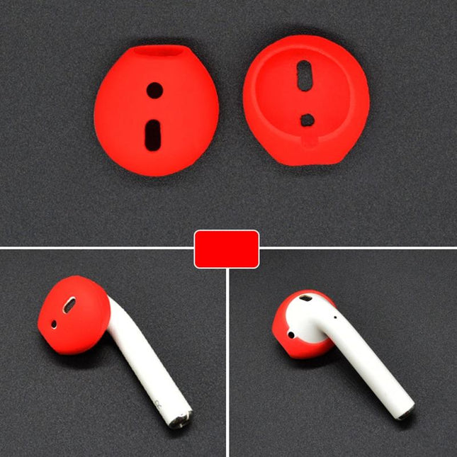 2-Pack Silicone Ear Caps For Apple Airpods / Earpods - Red-1915196591682228230