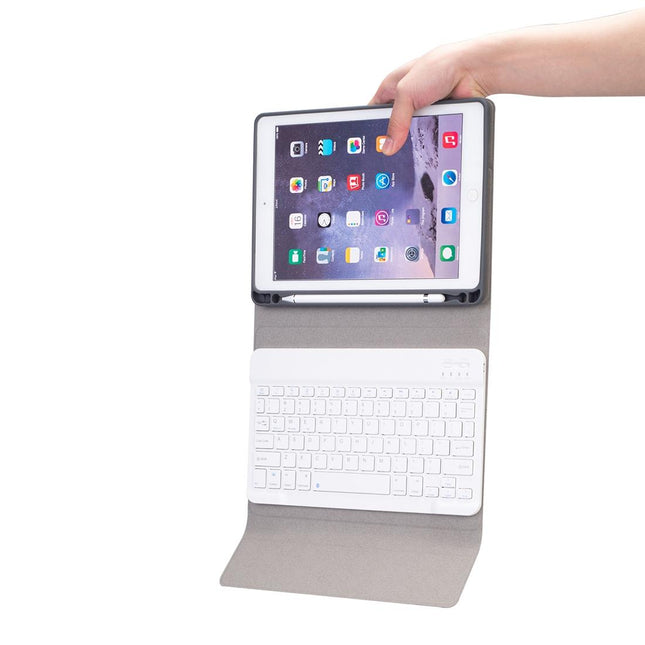 Silk Texture Bluetooth Keyboard Tablet Case For Ipad Air 2 / 1 Pro 9.7 2017 / 2018 With Stand & Pen Slot - Rose Gold-1915196544437587972