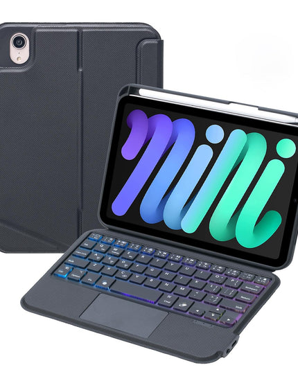 Split Type Bluetooth Keyboard Leather Case For Ipad Mini6 With Touch Backlight-1915198220112367623