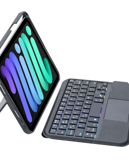 Split Type Bluetooth Keyboard Leather Case For Ipad Mini6 With Touch Backlight-1915198220112367617