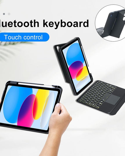2022 Ipad 10.9 Touch Keyboard Case - Split Type Bluetooth Leather-1922443452839235589