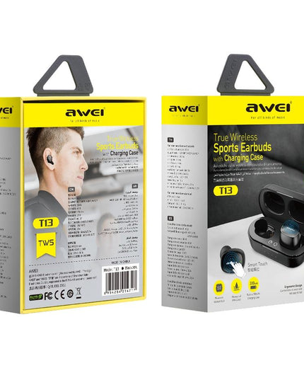 Wireless Sports Headset With Charging Case - T13 Tws Bluetooth V5.0 - Black-1915196720132788227