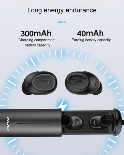 Wireless Sports Headset With Portable Charging Case - T55 Tws Bluetooth V5.0 Black-1915196738575142916