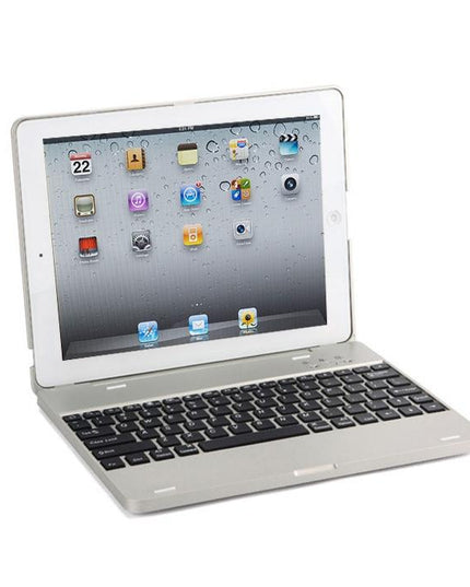 Aluminum Bluetooth Keyboard Tablet Case For Ipad 4 / 3 / 2 - Silver-1915196598778990595