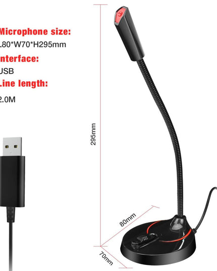 Flexible Usb Computer Microphone - 360 Degree Bendable - 2.2M-1915196997141401609