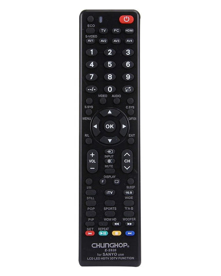 Universal Remote For Sanyo Led / Lcd / 3Dtv - Chunghop E S920-1915197162489253888