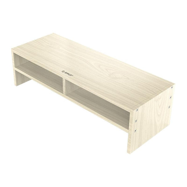 Wood Grain 2-Tier Monitor Stand With Partition-1915197390646808576