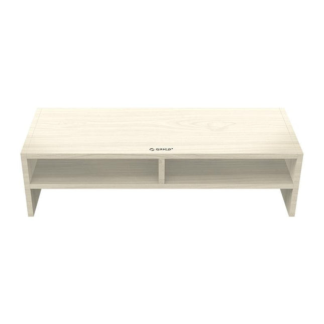 Wood Grain 2-Tier Monitor Stand With Partition-1915197390646808577