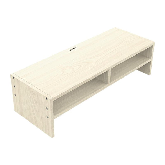 Wood Grain 2-Tier Monitor Stand With Partition-1915197390646808579