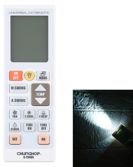 Universal A / C Remote Controller With Flashlight - Chunghop-1915197922778157065