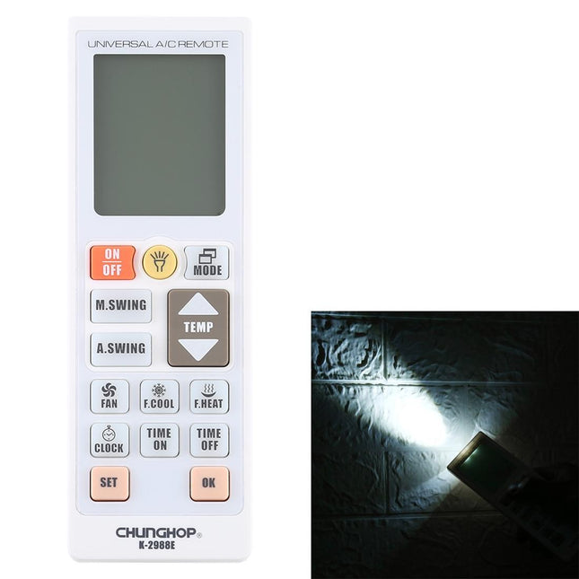 Universal A / C Remote Controller With Flashlight - Chunghop-1915197922778157065