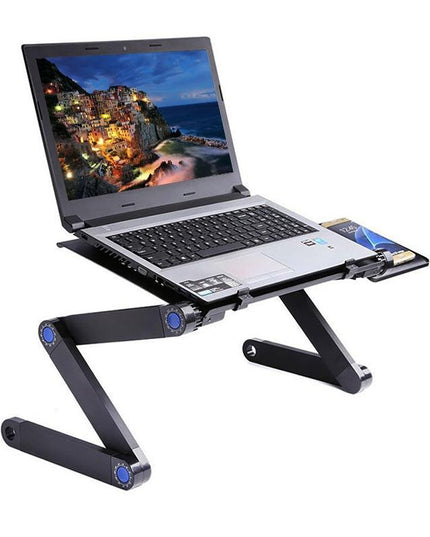 Adjustable Laptop Stand With Fans & Mouse Pad - Portable & Foldable-1915196722582261764