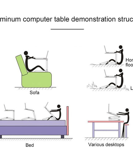Adjustable Laptop Stand With Fans & Mouse Pad - Portable & Foldable-1915196722582261765