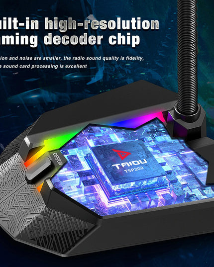 Flexible Usb Microphone With Rgb Lighting For Voice Chat And Video Conferencing-1915197799817940999