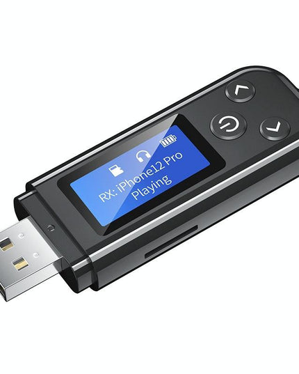 2-In-1 Usb Car Bluetooth 5.0 Audio Adapter With Lcd Screen-1915197639671025664