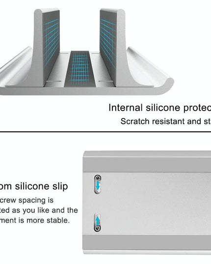 Adjustable Vertical Laptop Stand - Portable Aluminum Alloy Base Black-1915196776286130179