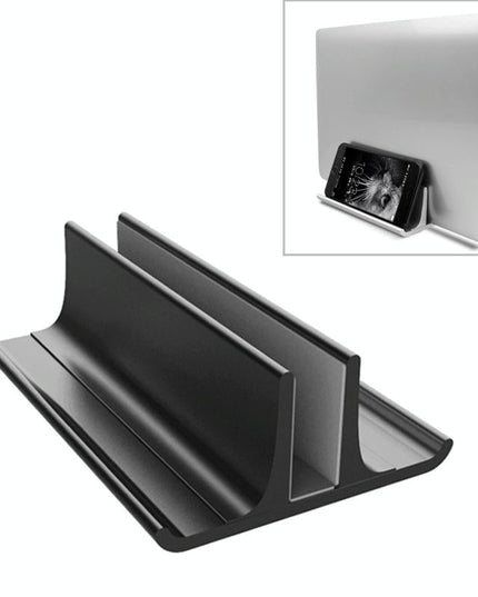 Adjustable Vertical Laptop Stand - Portable Aluminum Alloy Base Black-1915196776286130182