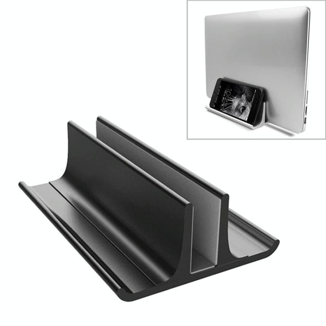 Adjustable Vertical Laptop Stand - Portable Aluminum Alloy Base Black-1915196776286130182