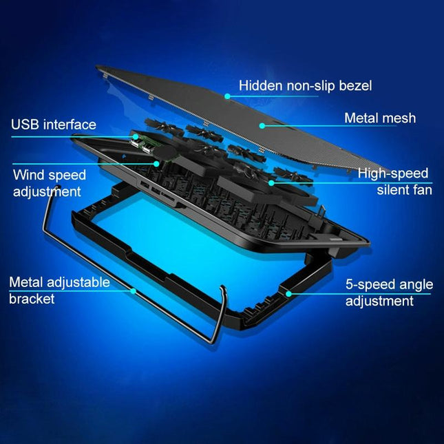 Silent Six-Fan Cooling Rack For Notebook Computers-1915198418846879748