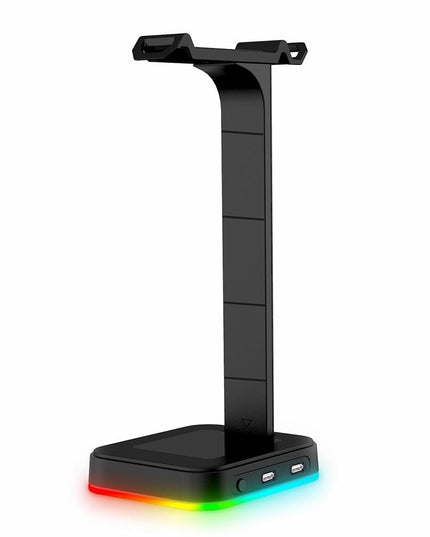 Rgb Gaming Headset Stand With Dual Usb - Black-1915196703061970950