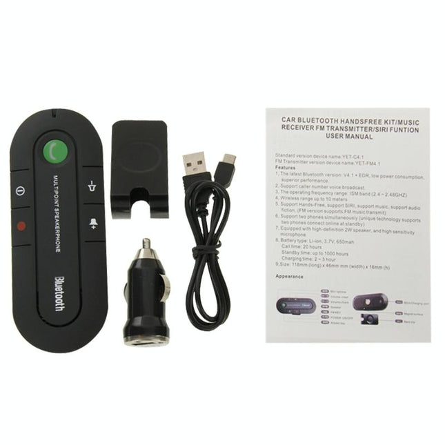 Hands-Free Bluetooth V4.1 Transmitter With Siri / Music - Black-1915196718002081799