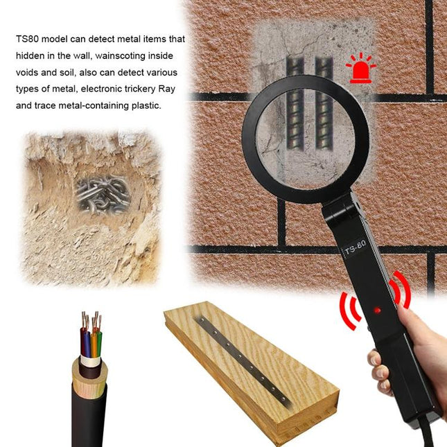 Portable Hand-Held Metal Detector - Folding Black-1915198297832820741