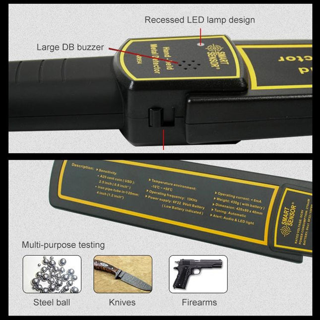 Handheld Security Metal Detector - 60Mm Detection Range-1915197628908441604