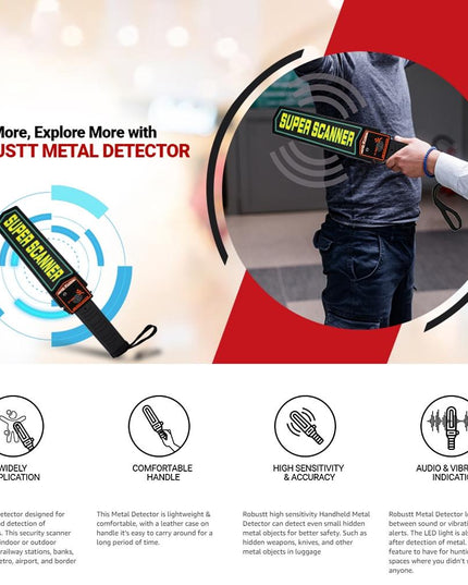 Hand-Held Metal Detector - 60Mm Detection Distance-1943465055131668487