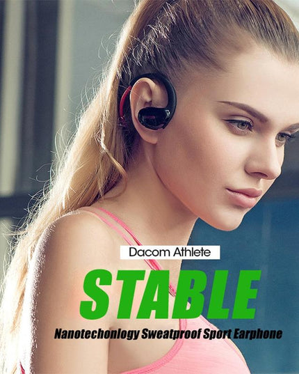 Red Dacom Athlete Bluetooth Earphones With Mic - Sport Running Stereo-1915196589887066118