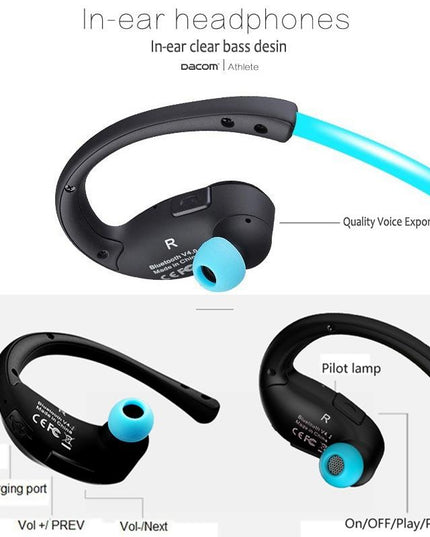Red Dacom Athlete Bluetooth Earphones With Mic - Sport Running Stereo-1915196589887066120