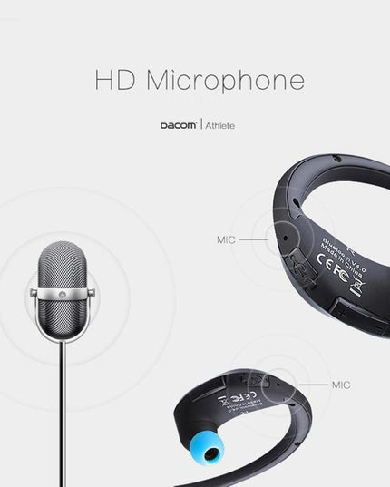 Red Dacom Athlete Bluetooth Earphones With Mic - Sport Running Stereo-1915196589887066121