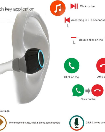 Wireless Tws Earphones With Charging Box - V7 Bluetooth 5.0 - Silver-1915196601257824258