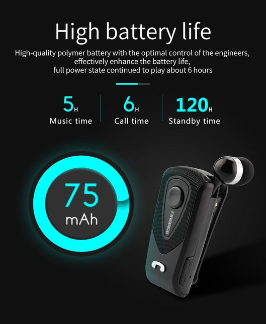 Retractable Bluetooth Headset With Caller Reminder And Anti-Theft Vibration-1915198280875249669