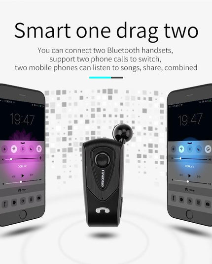 Retractable Bluetooth Headset With Caller Reminder And Anti-Theft Vibration-1915197962787622916