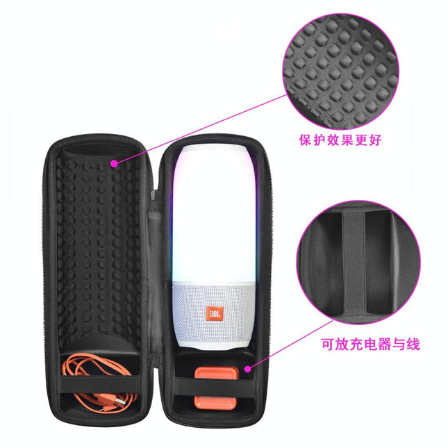 Travel Carry Case For Jbl Pulse / Charge Speakers - Black-1915197594439651332