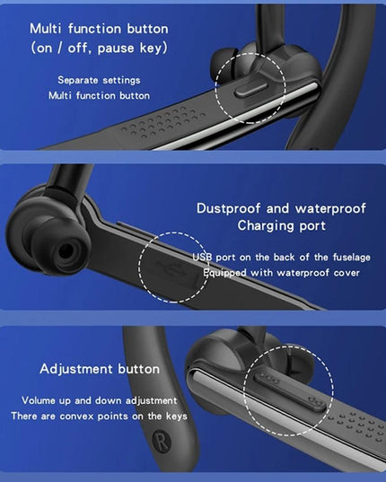 Wireless Bluetooth Earphone With Noise Cancelling And Mic - Black-1915196863846420486