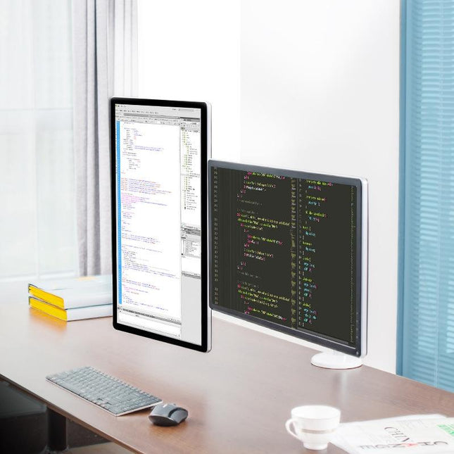 Double Arm Aluminum Desktop Monitor Mount Stand - Compact-1915197682872356867