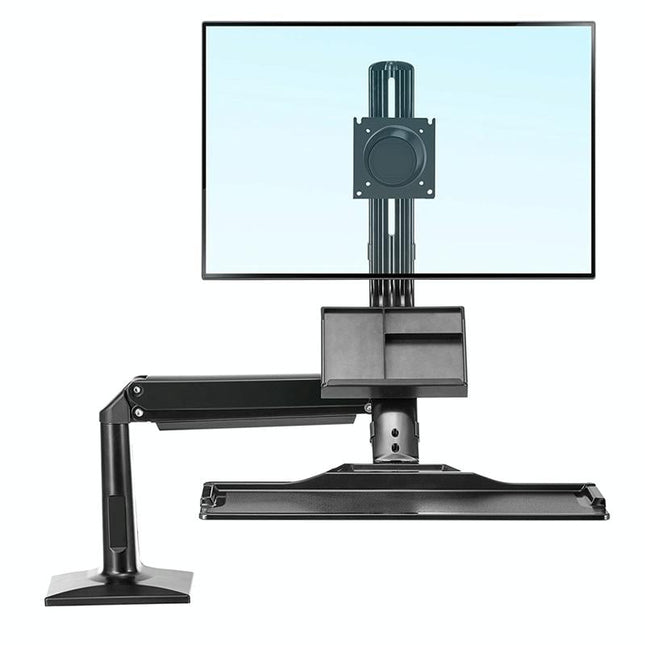 Ergonomic 19-27 Inch Monitor Holder With Foldable Keyboard Tray Full Motion Sit-stand Workstation-1922443437425168390