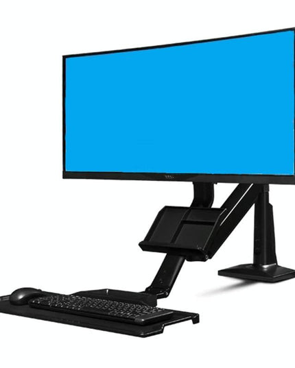 Ergonomic 19-27 Inch Monitor Holder With Foldable Keyboard Tray Full Motion Sit-stand Workstation-1922443437425168385