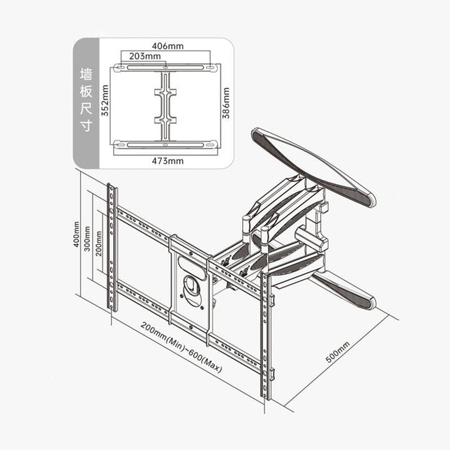 Swivel Tv Wall Mount For 55-85 Led / Lcd - All-Moving Cantilever Design-1915197482866970627