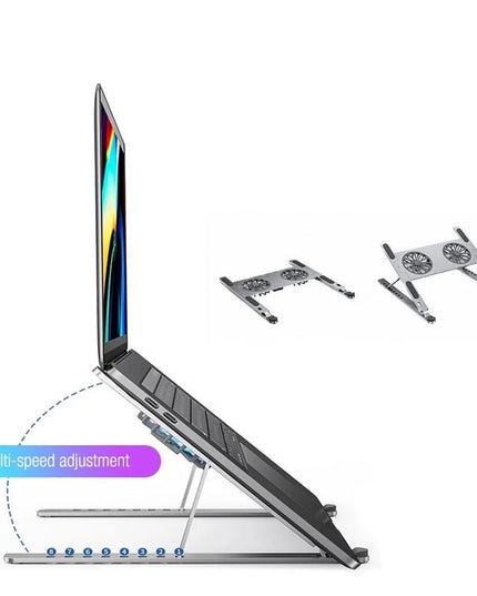Adjustable Laptop Stand - Cooling Fans Included-1915197860694069252