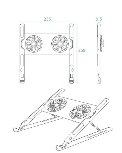 Adjustable Laptop Stand - Cooling Fans Included-1915197860694069254