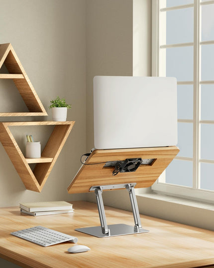 Adjustable Folding Laptop Stand With Cooling Fan - Portable Tablet Holder-1915198006135754755