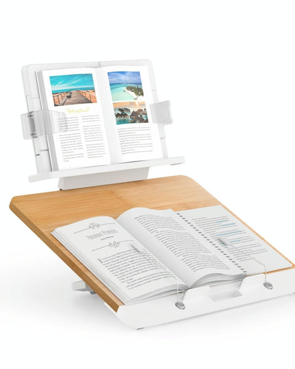 Adjustable Desktop Book Stand With Multi-Angle Clip - Foldable Tablet Holder-1915197662240575491